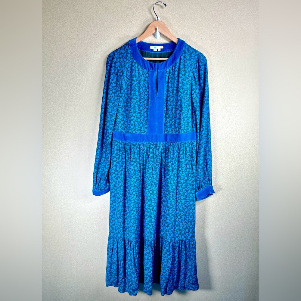 Boden Teal Floral Midi Dress - Picture 6 of 12